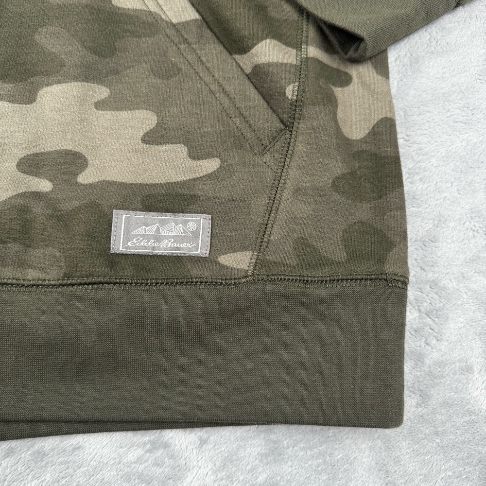 Eddie Bauer Squatch Camo Hoodie Men’s XL Sasquatch Big Foot Green Orange - Picture 2 of 11